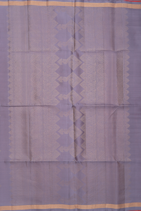 Soft Silk Saree In Grey With Zari Design