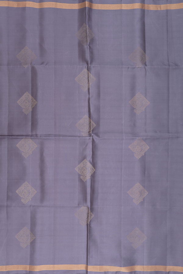 Soft Silk Saree In Grey With Zari Design