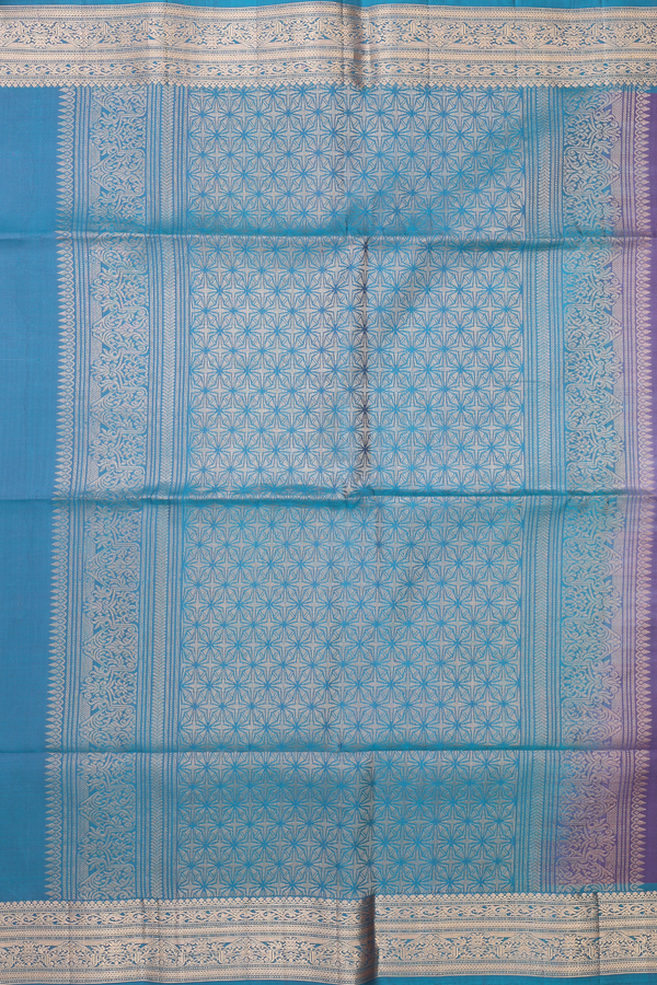 Soft Silk Saree In Greyish Purple With Floral Motifs