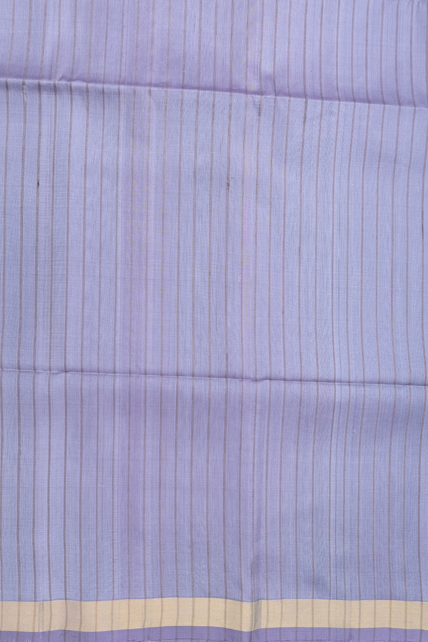 Soft Silk Saree In Greyish Purple With Self Stripes Design