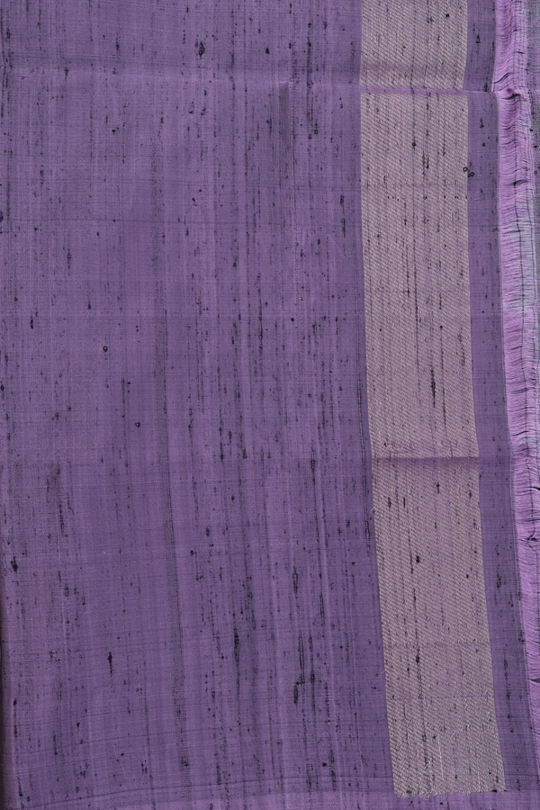 Soft Silk Saree In Greyish Purple With Tree Motifs