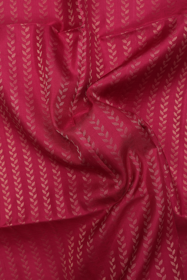 Soft Silk Saree In Hibiscus Red With Stripes Design