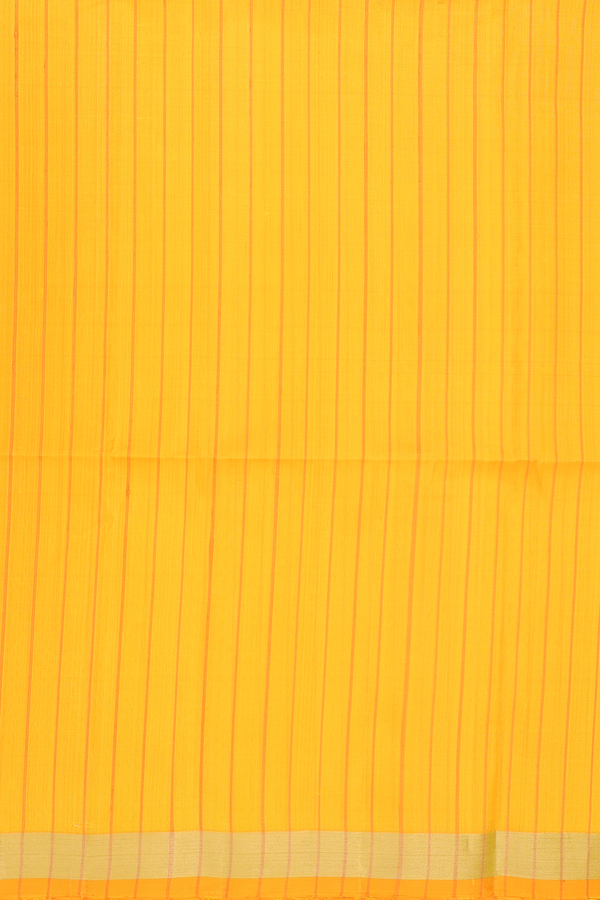 Soft Silk Saree In Honey Orange With Stripes Design