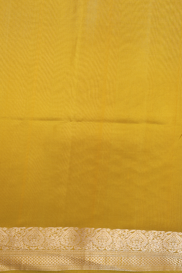 Soft Silk Saree In Honey Yellow With Zari Motifs