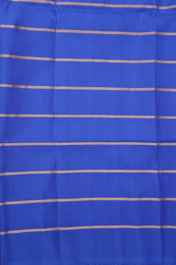Soft Silk Saree In Indigo Blue With Checks Design