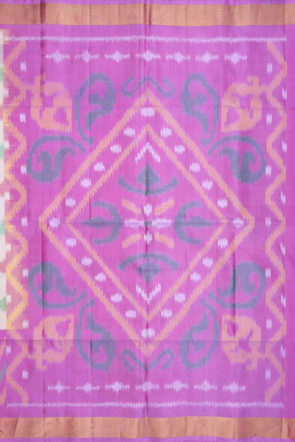 Soft Silk Saree In Ivory With Printed Design
