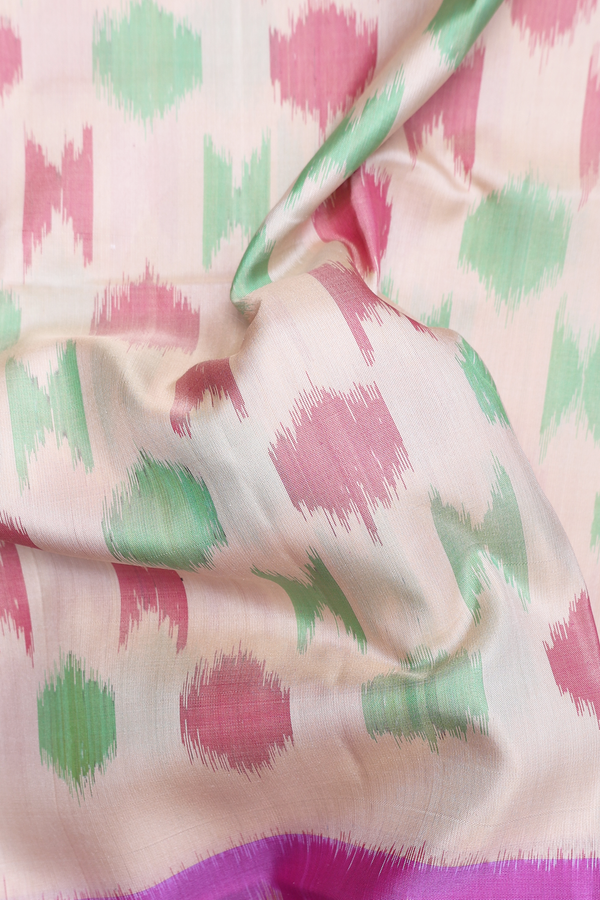 Soft Silk Saree In Ivory With Printed Design