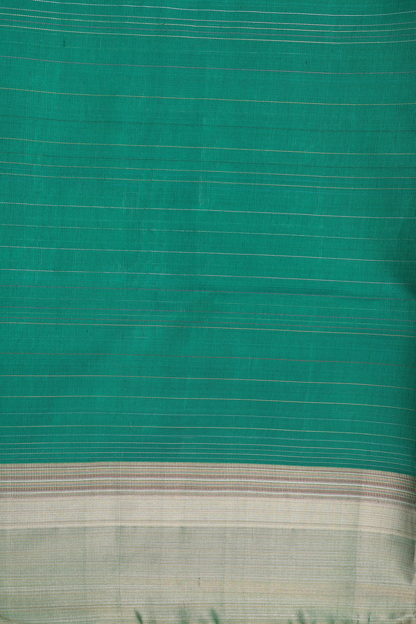 Soft Silk Saree In Jade Green With Zari Checked Design
