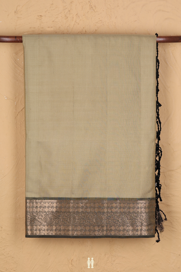 Soft Silk Saree In Khaki With Contrast Border