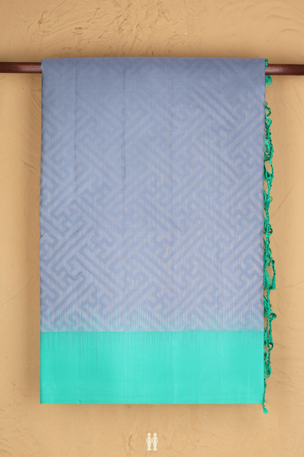 Soft Silk Saree In Light Grey With Brocade Design