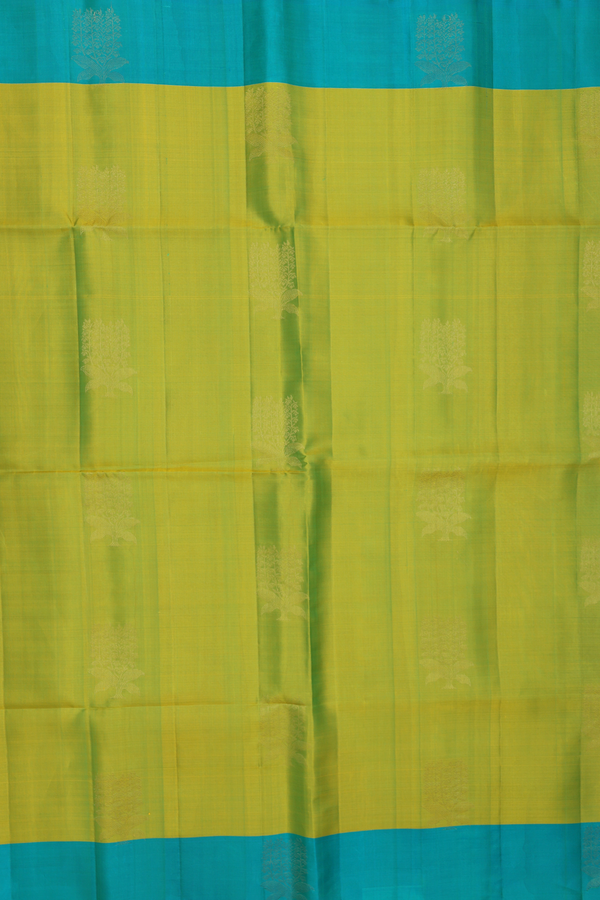 Soft Silk Saree In Lime Green With Tree Motifs