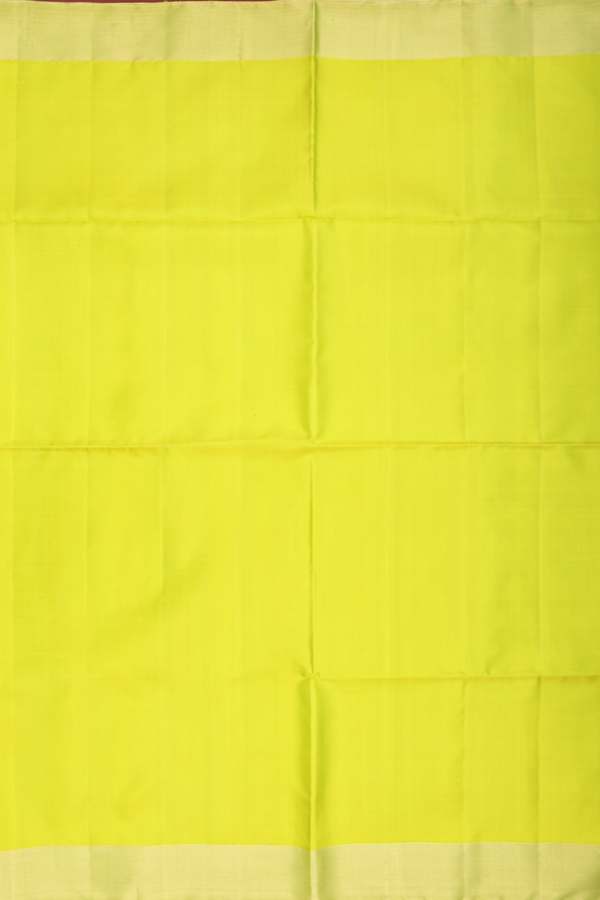 Soft Silk Saree In Lime Green With Zari Border