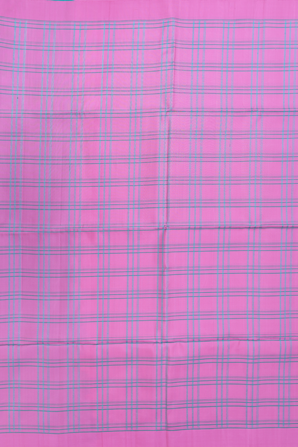Soft Silk Saree In Lotus Pink With Checks Design