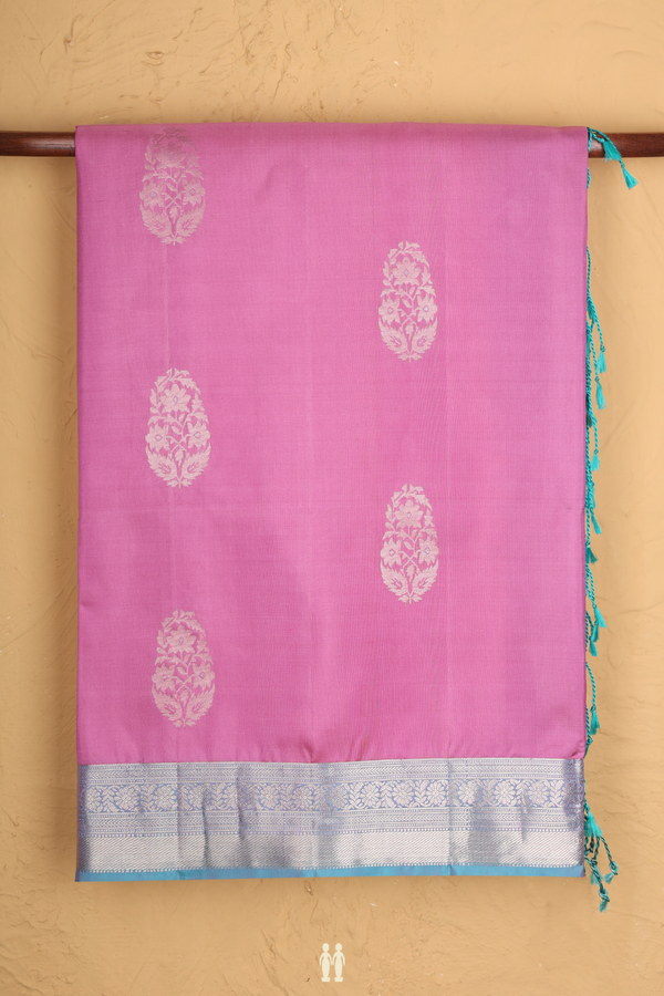 Soft Silk Saree In Lotus Pink With Floral Motifs