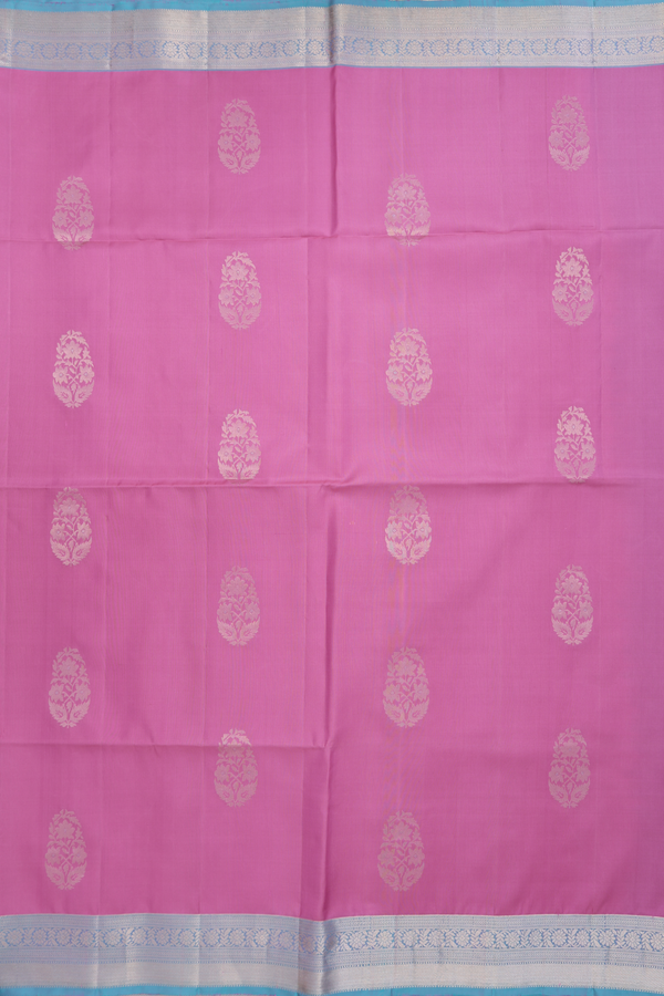 Soft Silk Saree In Lotus Pink With Floral Motifs