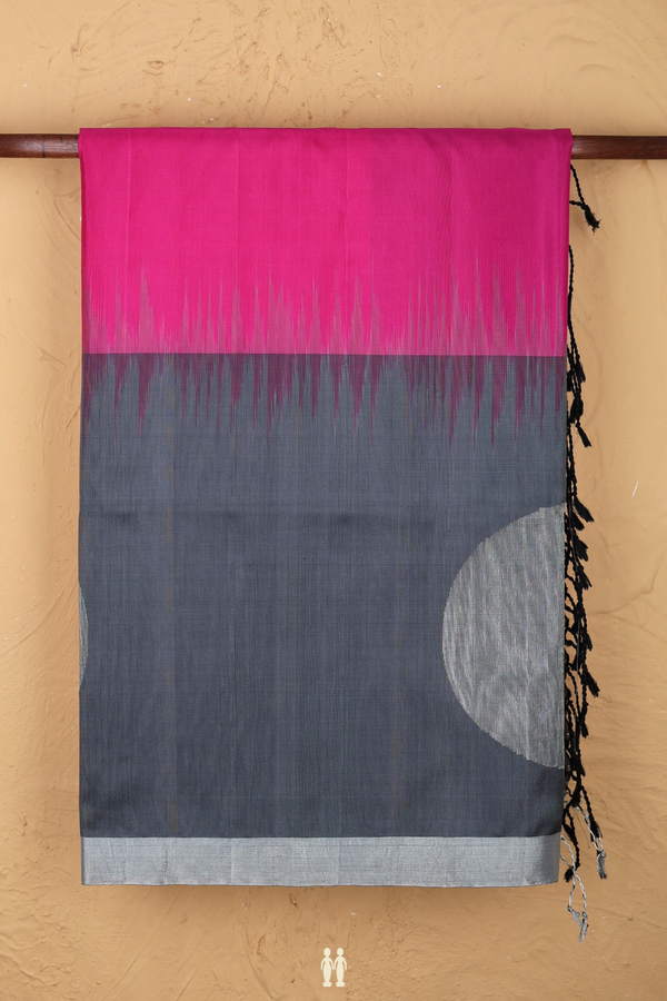 Soft Silk Saree In Magenta With Contrast Border