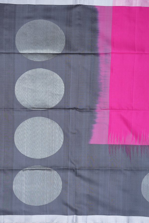 Soft Silk Saree In Magenta With Contrast Border