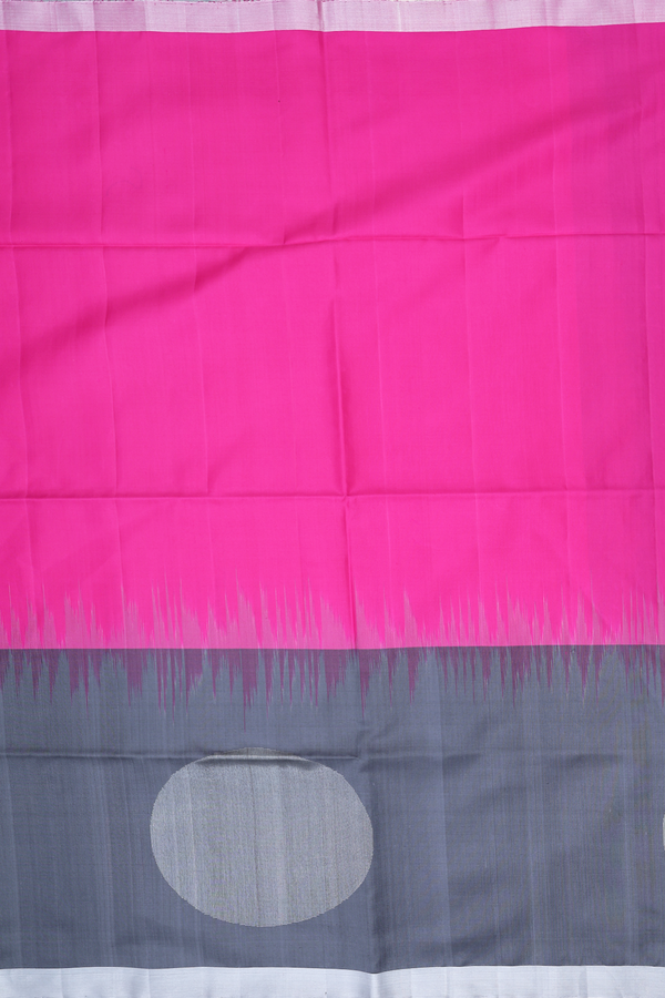 Soft Silk Saree In Magenta With Contrast Border