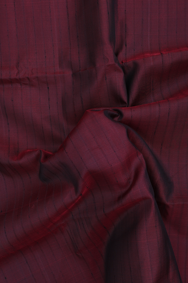 Soft Silk Saree In Maroon With Self Stripes Design
