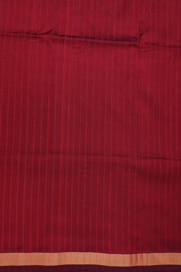 Soft Silk Saree In Maroon With Stripes Design