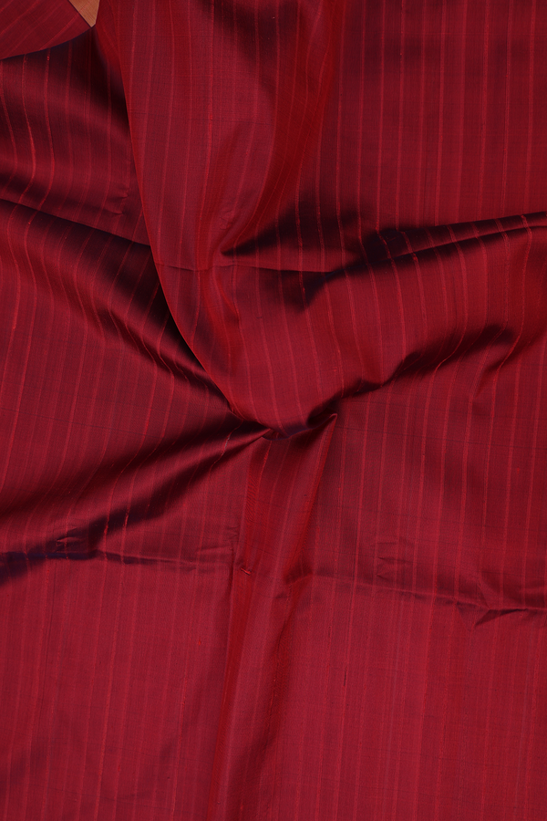 Soft Silk Saree In Maroon With Stripes Design