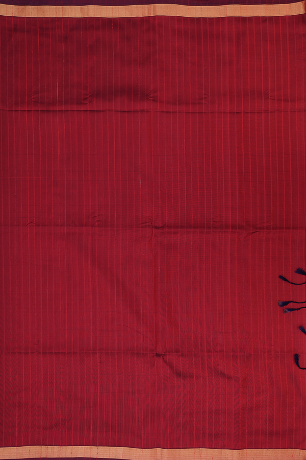 Soft Silk Saree In Maroon With Stripes Design
