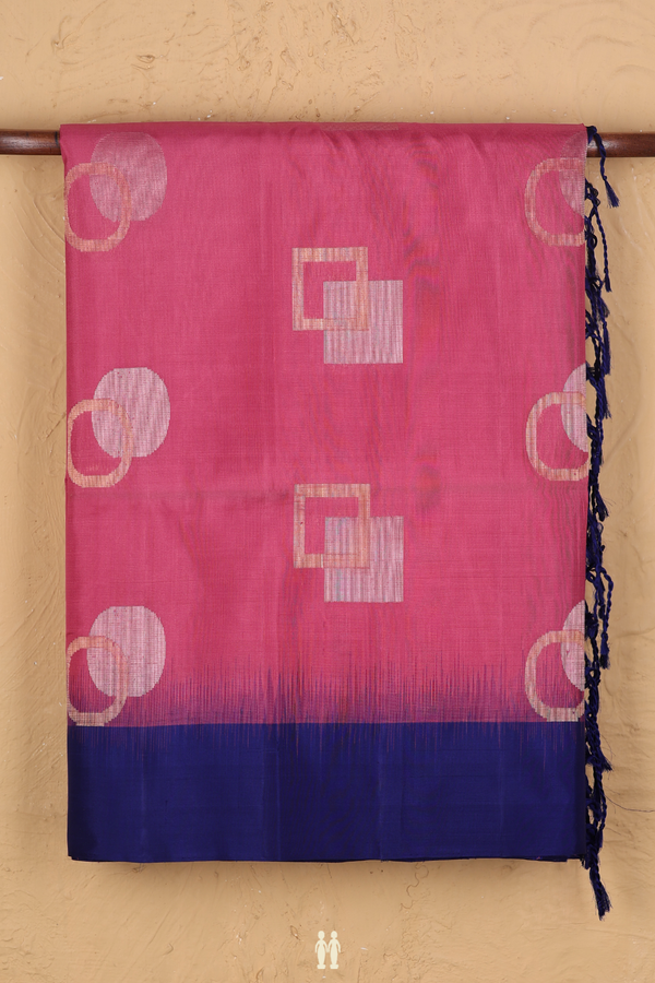 Soft Silk Saree In Orchid Pink With Zari Motifs