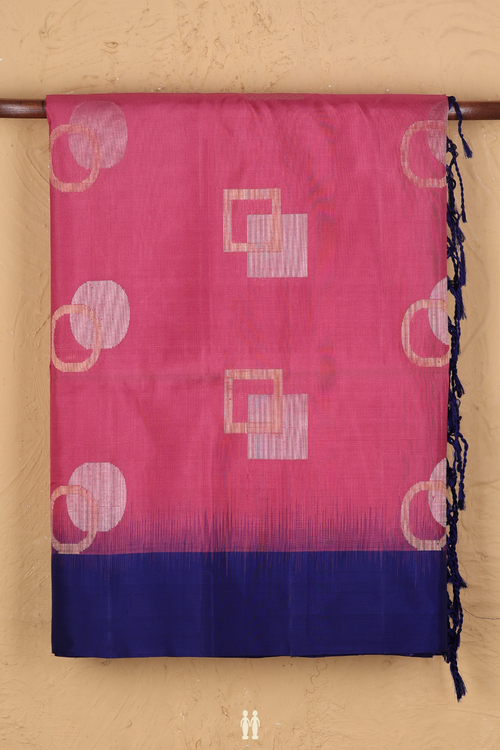 Soft Silk Saree In Orchid Pink With Zari Motifs