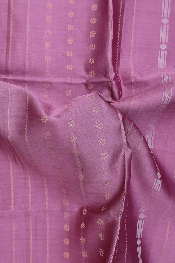 Soft Silk Saree In Mauve With Stripes Design