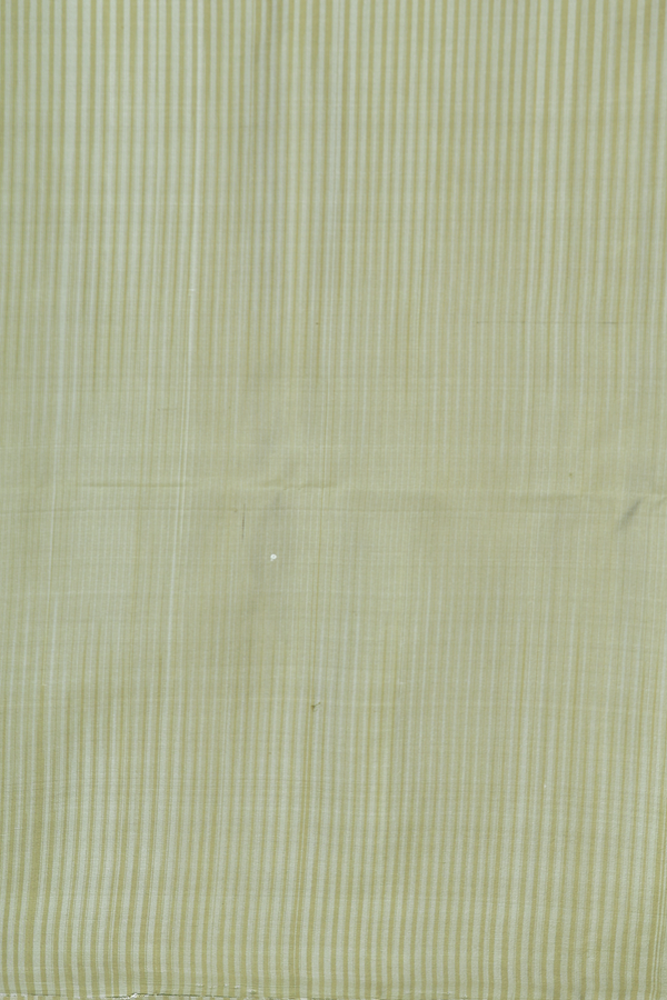 Soft Silk Saree In Moss Green Along Stripes With Motifs