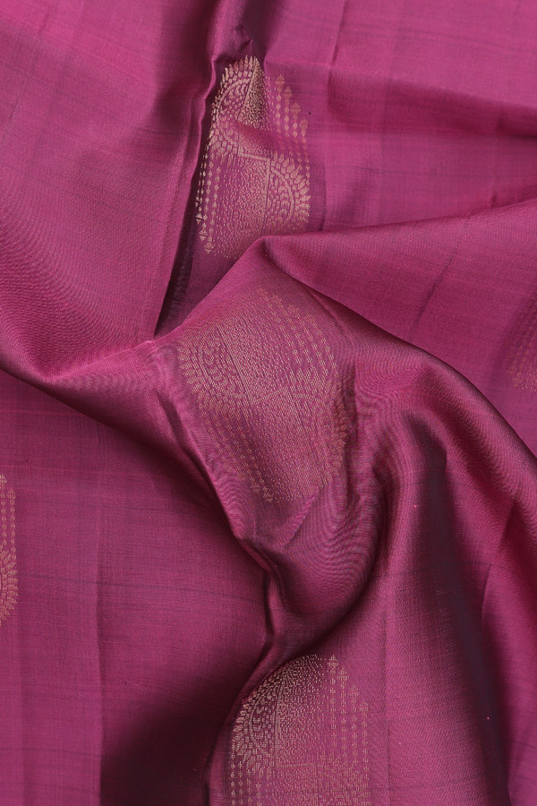 Soft Silk Saree In Mulberry With Zari Motifs