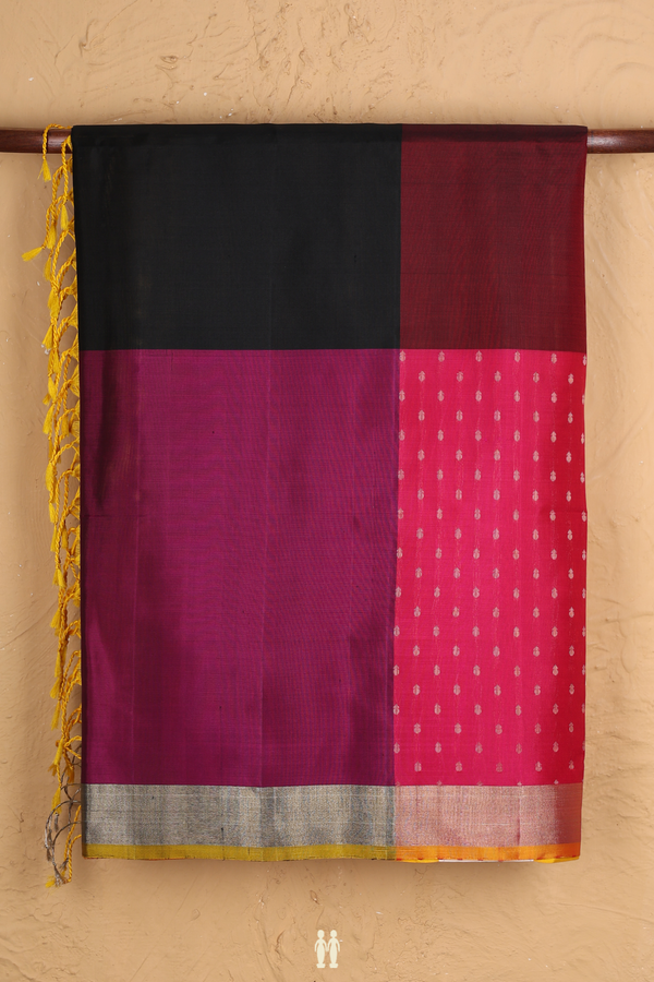 Soft Silk Saree In Multicolor With Checks Design