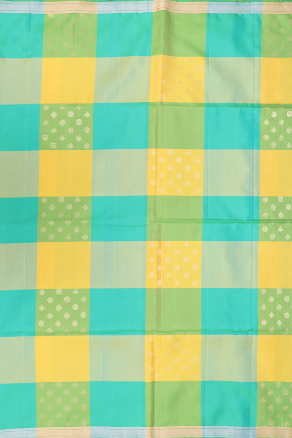 Soft Silk Saree In Multicolor With Checks Design