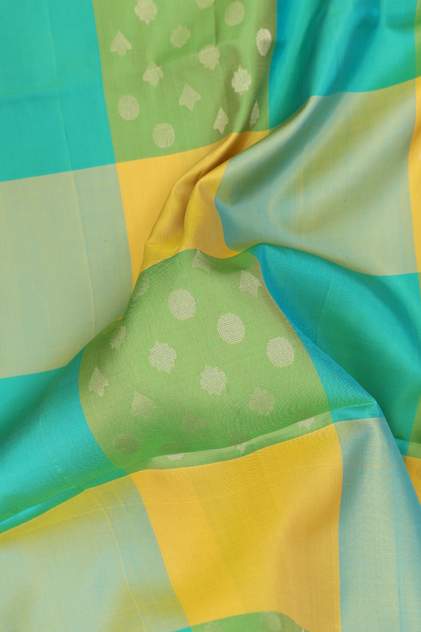 Soft Silk Saree In Multicolor With Checks Design