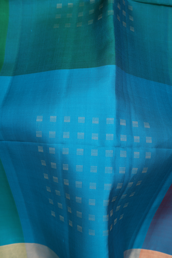 Soft Silk Saree In Multicolor With Checks Design