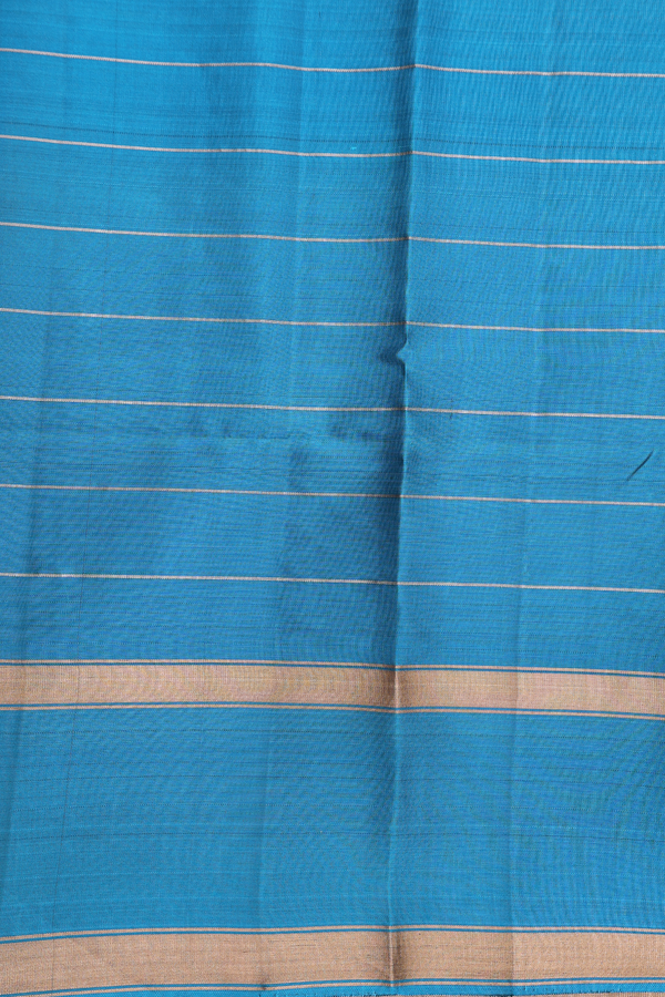 Soft Silk Saree In Navy Blue With Checks Design
