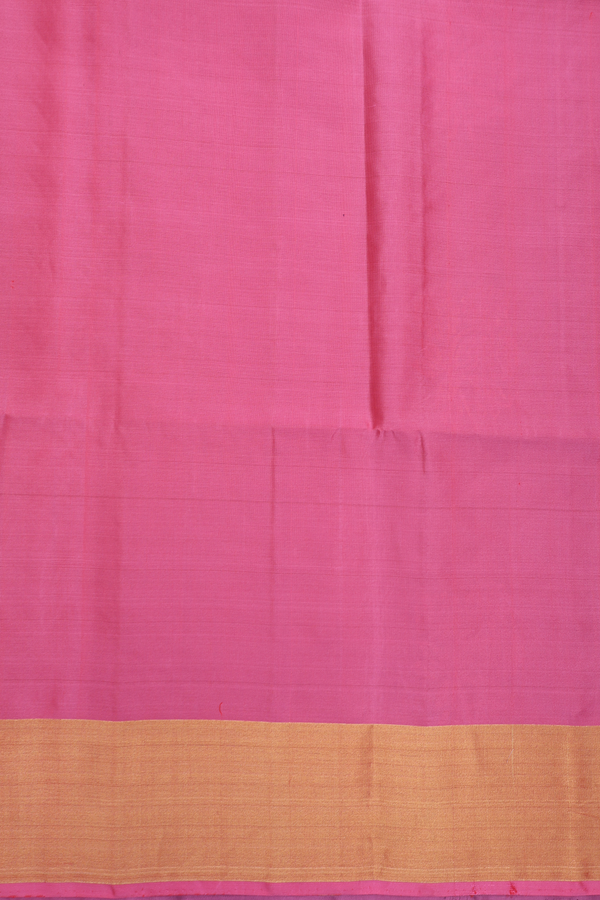 Soft Silk Saree In Navy Blue With Floral Zari Motifs