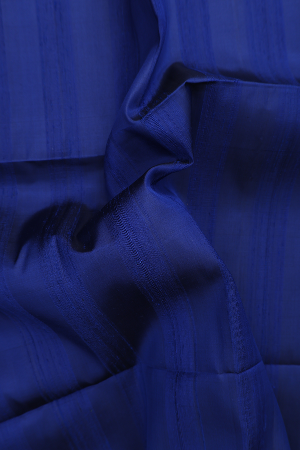 Soft Silk Saree In Navy Blue With Plain