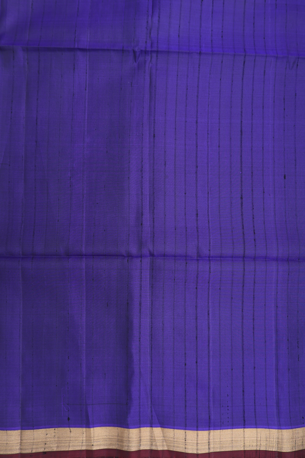Soft Silk Saree In Navy Blue With Self Stripes Design