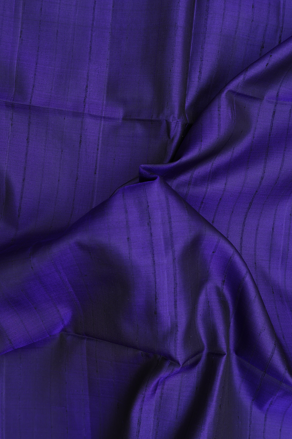 Soft Silk Saree In Navy Blue With Self Stripes Design