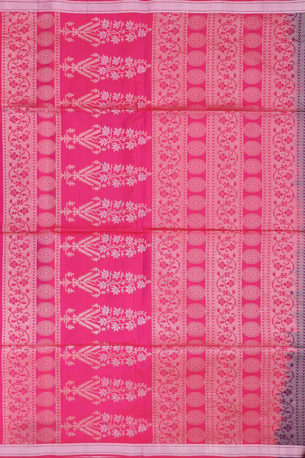 Soft Silk Saree In Navy Blue With Zari Motifs