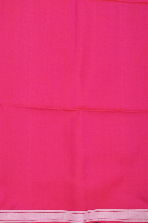 Soft Silk Saree In Navy Blue With Zari Motifs