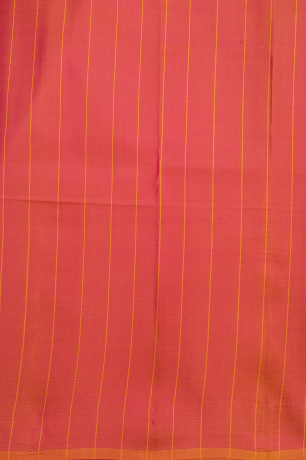 Soft Silk Saree In Ochre Orange With Contrast Border