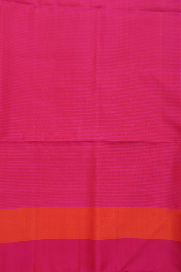 Soft Silk Saree In Ochre Orange With Zari Buttas