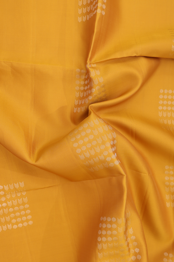 Soft Silk Saree In Ochre Orange With Zari Design
