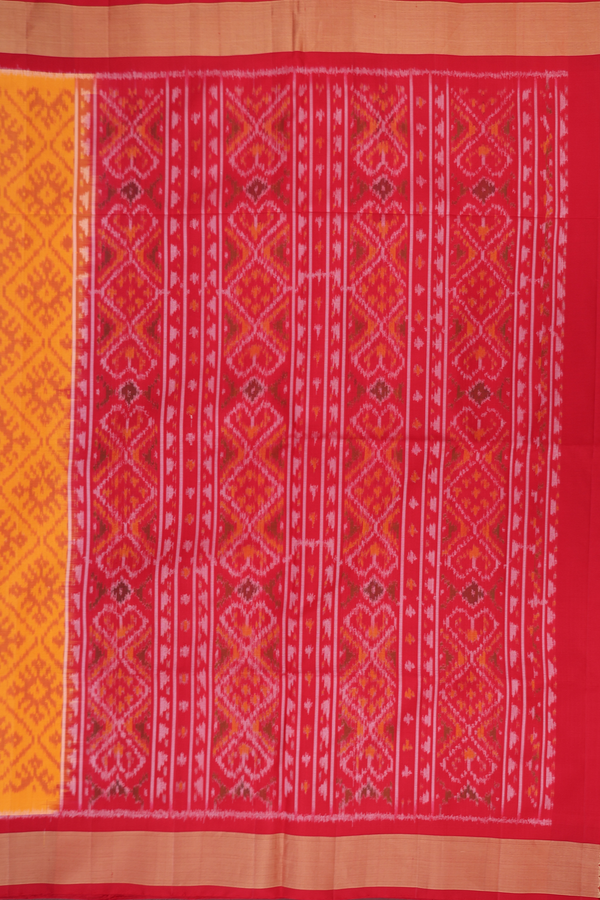 Soft Silk Saree In Orange With Printed Design