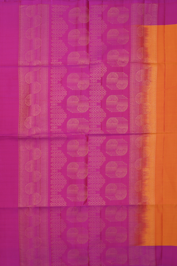 Soft Silk Saree In Orange With Zari Design