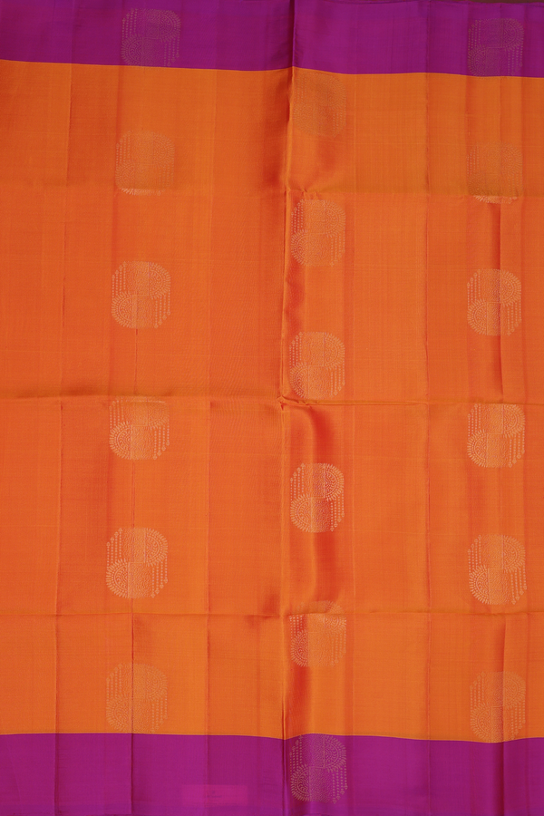Soft Silk Saree In Orange With Zari Design