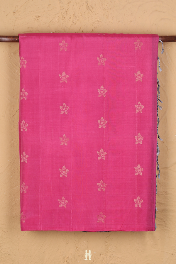 Soft Silk Saree In Orchid Pink With Floral Buttas