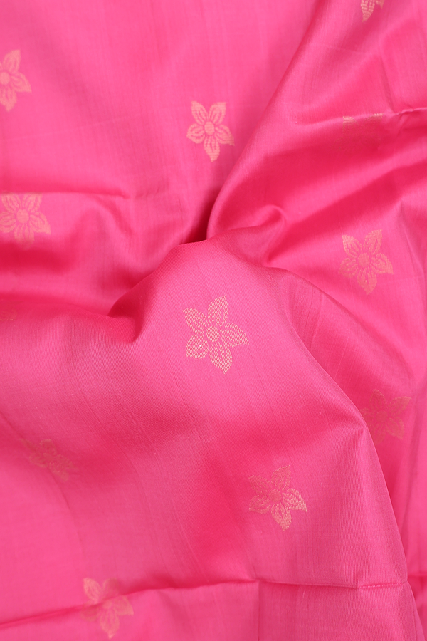 Soft Silk Saree In Orchid Pink With Floral Buttas